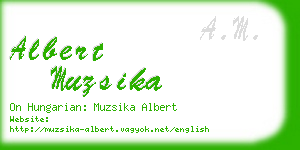 albert muzsika business card